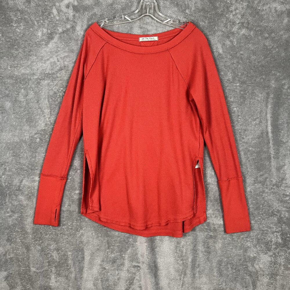 Free People Snowy Thermal Top Womens M Wide Neck Long Sleeve‎ Boho